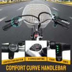 PEXMOR Electric Bike for Adults, 350W (Peak 500W) City Commuter Ebike 36V 12.5AH Removable Battery, 26" Cruiser Electric Bicycle Shimano 6-Speed | Dual Shock Absorber | Basket - Image 5